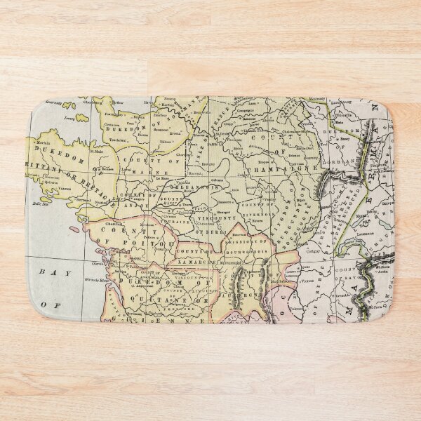 Item preview, Vintage Map of Feudal France (1901) designed and sold by BravuraMedia.
