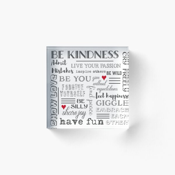 Inspirational Typography Block Acrylic Block