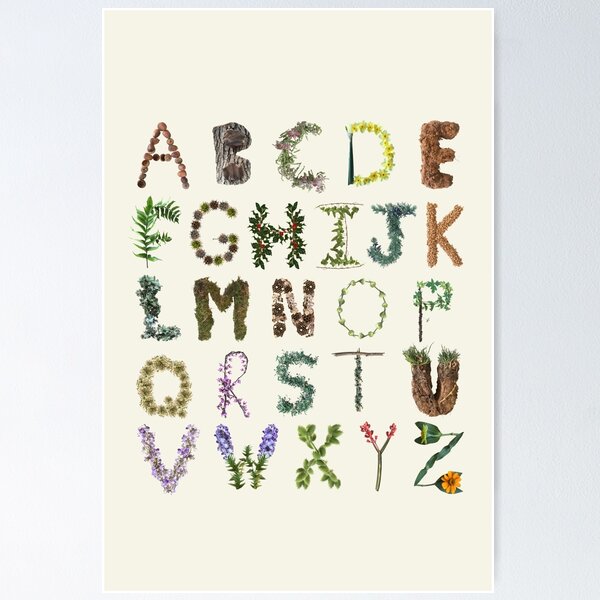 Item preview, Nature Alphabet Explore Outdoors Kids ABC Decor  designed and sold by EveryDayDabble.
