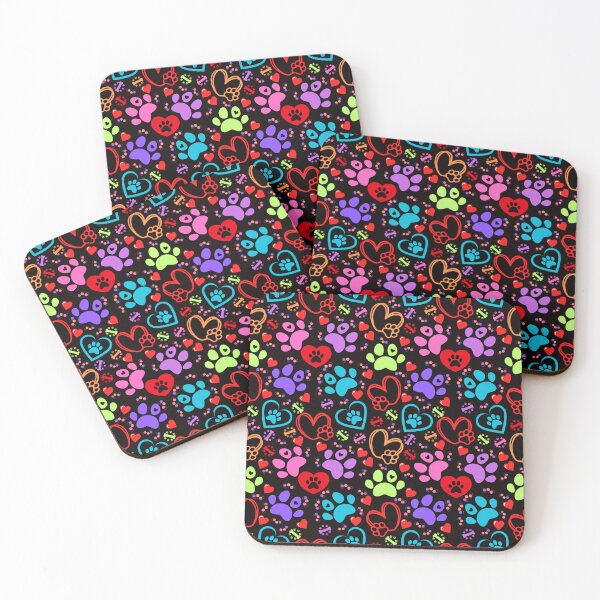 Item preview, Pawprint And Hearts Pattern designed and sold by Wolfheartart.