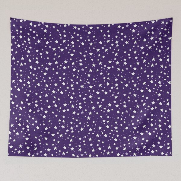 Item preview, White bright stars on purple background seamless pattern  designed and sold by Trendy-Artistry.