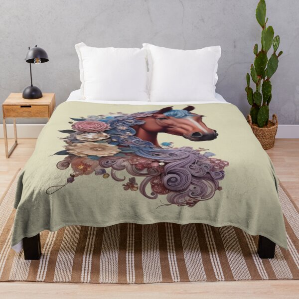 Item preview, Serene Steed Horse with Flowers designed and sold by WearWolfDesigns.