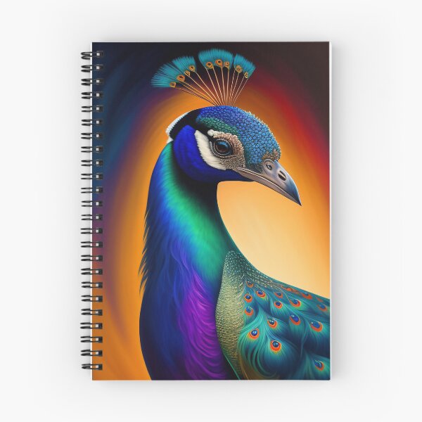 Item preview, colorful peacock with blue green tail designed and sold by asmaafrahat.