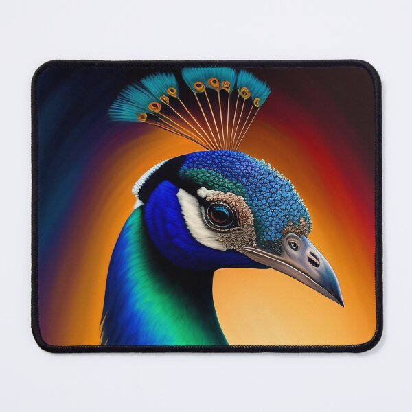 Item preview, colorful peacock with blue green tail designed and sold by asmaafrahat.