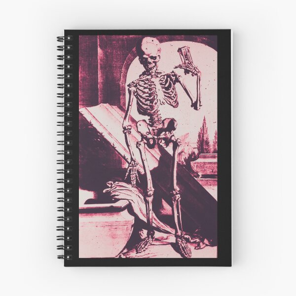 Item preview, Skeleton stepping out of the grave, in red: Anatomia Humani Corpus 1685  designed and sold by DreamingBeetle.