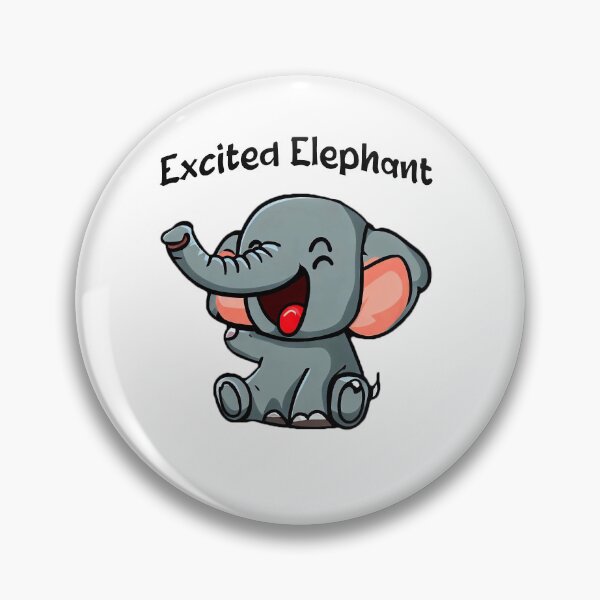 Item preview, Cute Animals - Alphabetic Animals and Personalities - Excited Elephant Text designed and sold by CaptTaters.