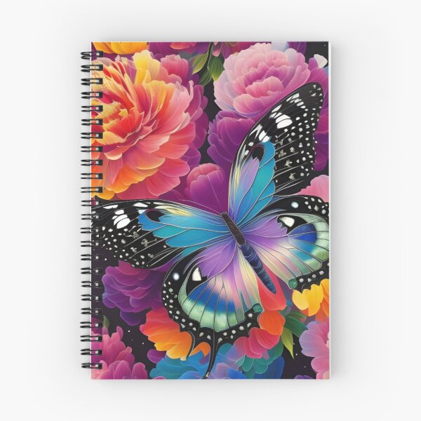 Item preview, Polychromatic Papillon Rainbow Peonies Flowers Vibrant Butterfly  designed and sold by WearWolfDesigns.