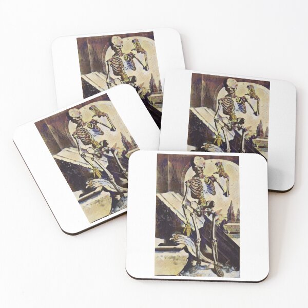 Item preview, Skeleton stepping out of the grave, in antique colors: Anatomia Humani Corpus 1685  designed and sold by DreamingBeetle.