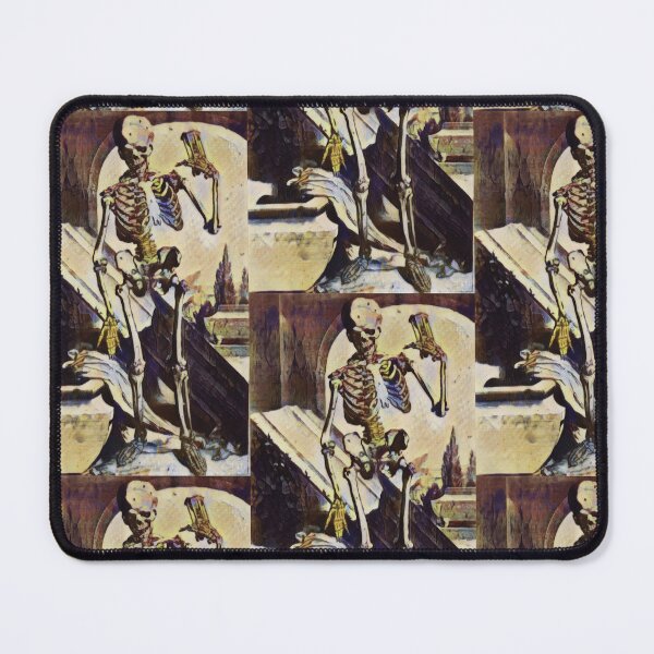 Item preview, Skeleton stepping out of the grave, in antique colors: Anatomia Humani Corpus 1685  designed and sold by DreamingBeetle.