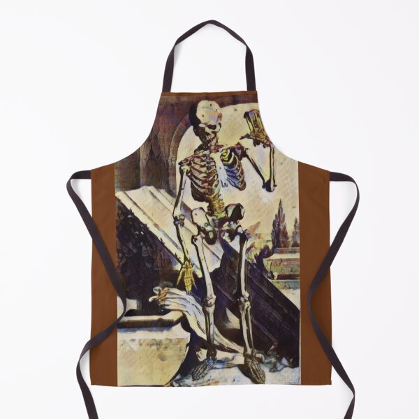 Item preview, Skeleton stepping out of the grave, in antique colors: Anatomia Humani Corpus 1685 designed and sold by DreamingBeetle.