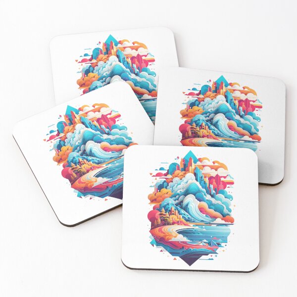 Item preview, Geometric Coastal Landscape designed and sold by Imaginaria Inkworks.