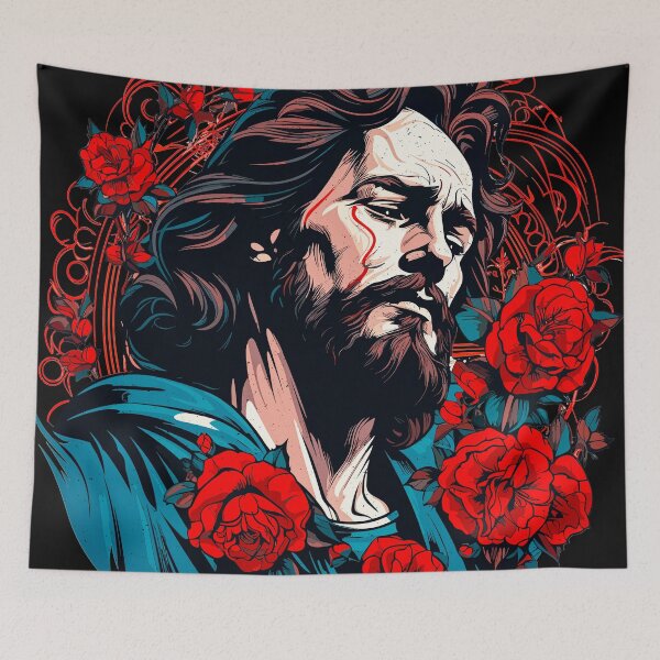 Item preview, Jesus Presley Tattoo 001 designed and sold by SteadyRolling.