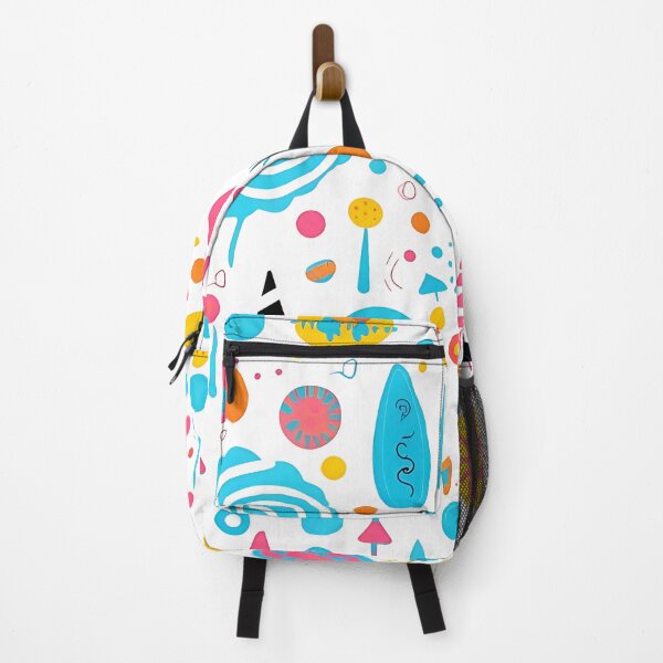 Item preview, Whimsical Spectrum: Colorful shapes on white with blue designed and sold by ArrangedDesigns.