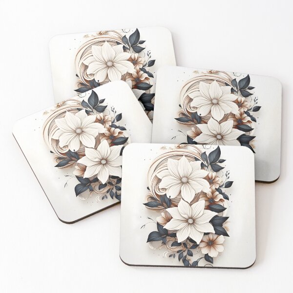 Item preview, Elegance in Monochrome: Captivating Floral and Twirls Vector Art designed and sold by mowafak younis.