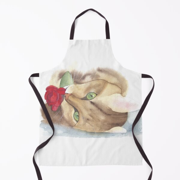 Item preview, Cat With Red Rose, watercolor painting designed and sold by SharonRoseR.