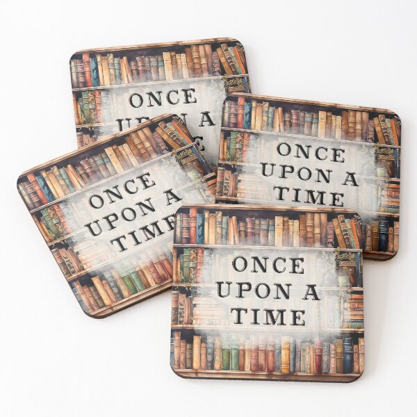 Item preview, Once upon a time Bookshelf full of books watercolor vintage look  designed and sold by Inktown.