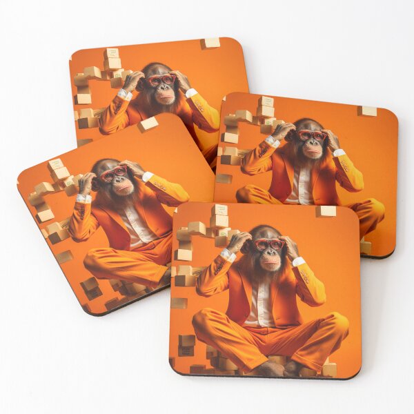 Item preview, Orange chimpanzee and blocks designed and sold by silent-violin.