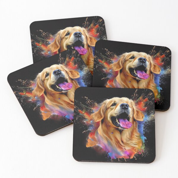 Item preview, Splashy Golden Retriever Dog Watercolor Art Print 1 designed and sold by The Digital Compass.