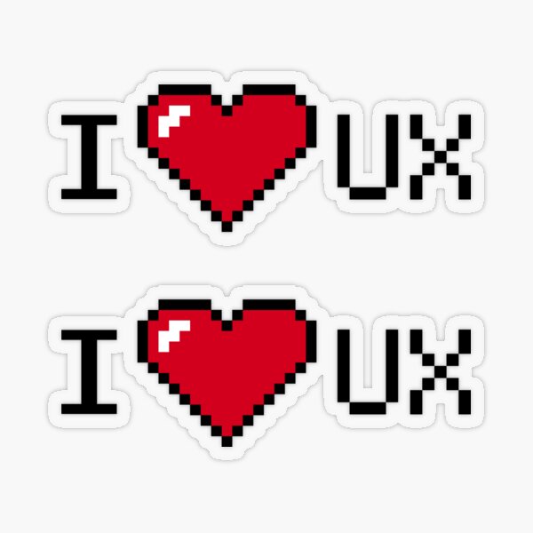 Item preview, I love UX Sticker designed and sold by Kanha Design | ⭐⭐⭐⭐⭐.