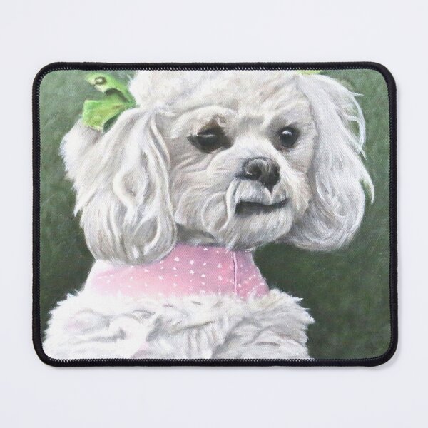 Item preview, White Poodle Painting designed and sold by Kitslam Art.