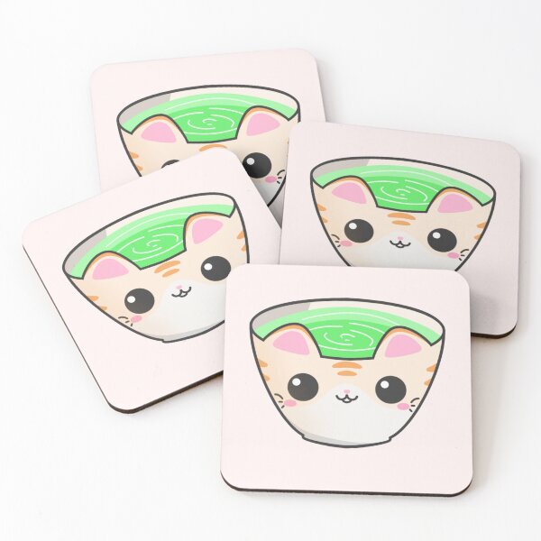 Item preview, lindo gato de té verde designed and sold by Kawaiimelodie.