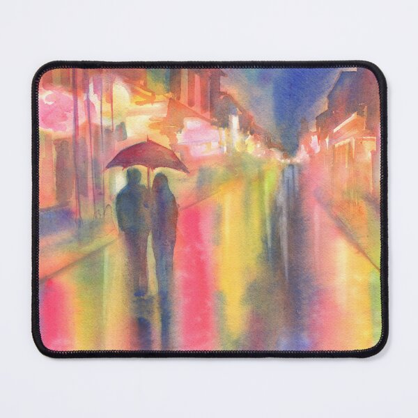 Item preview, Rainy Night in New Orleans Couple Romantic Watercolor designed and sold by Yevgenia Watts.
