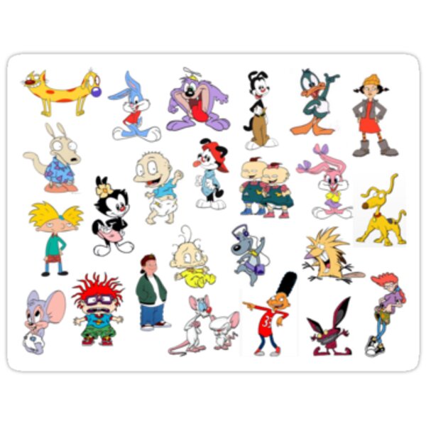 90s cartoon characters stickers by megaliz redbubble