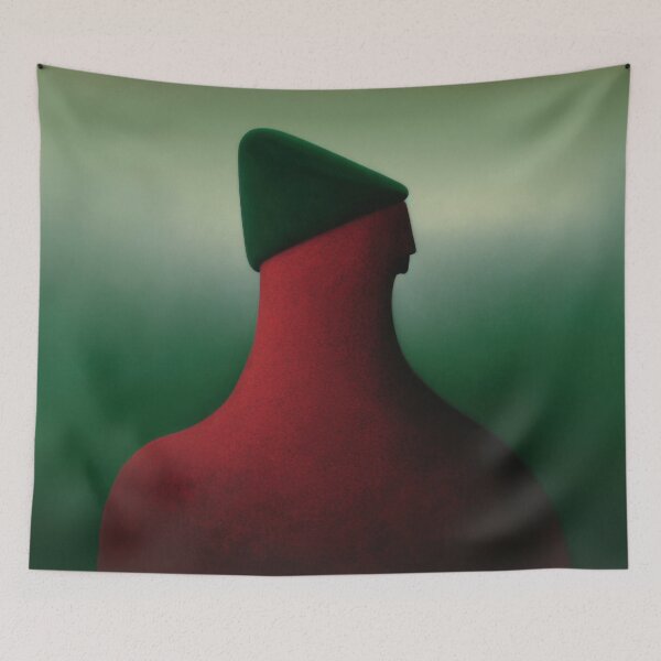 Item preview, Canvas of red "Surreal Man" 005 designed and sold by CreArtorium.