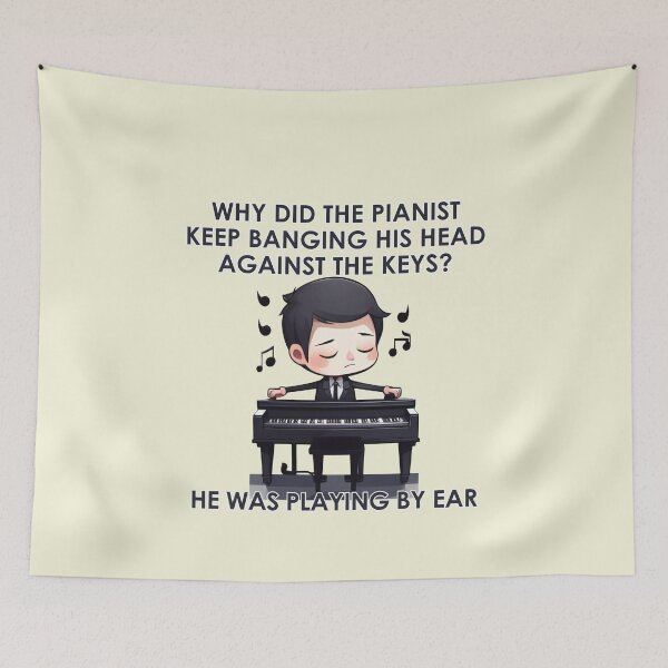 Item preview, Why Did The Pianist Keep Banging His Head Against The Keys?- Piano Music Classroom designed and sold by Amineharoni.