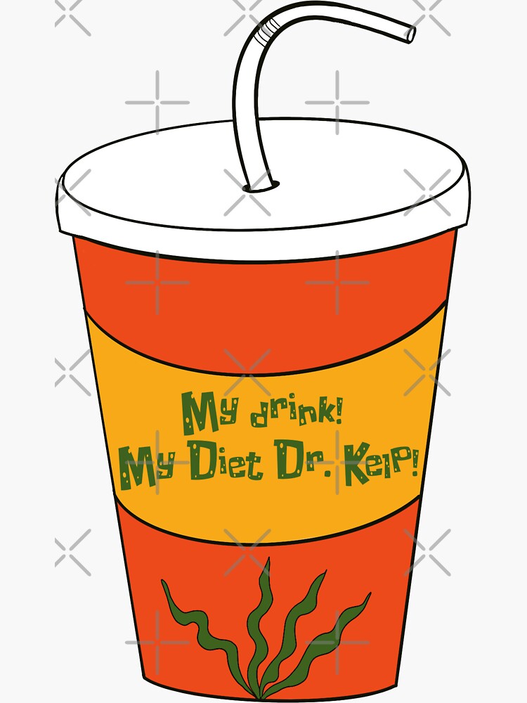 Spongebob Sipping Drink Sticker for Sale by I K