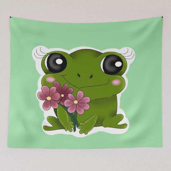 Item preview, Baby frog with flowers designed and sold by MajkiArt.