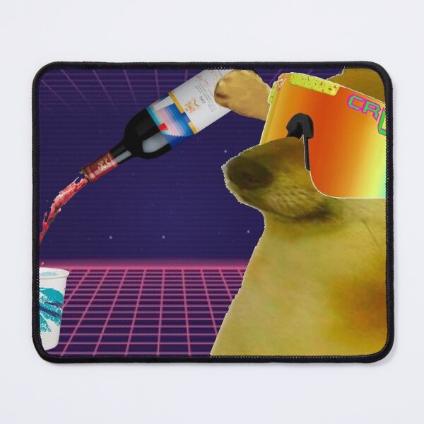 Item preview, Cheems wine in vaporwave designed and sold by winecrureviews.