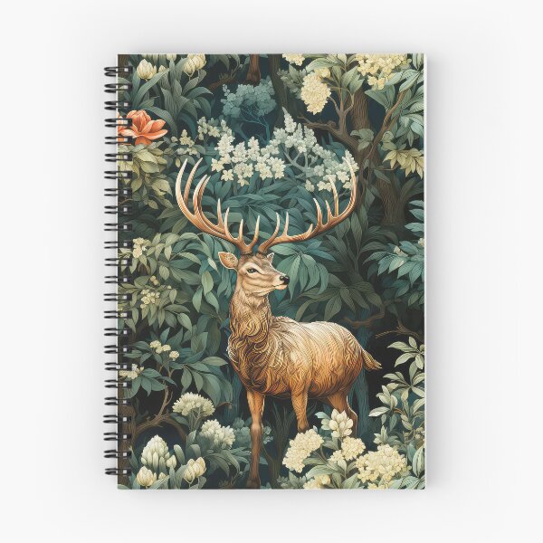 Item preview, Stag Seamless Pattern illustration inspired by William Morris 8 designed and sold by The Willow Of  Rain City.