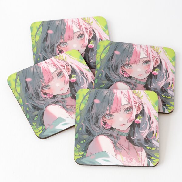 Item preview, Cute Green And Pink Anime Girl designed and sold by AerinDigital.