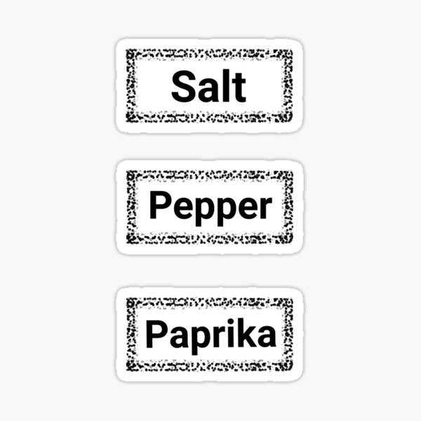 Canister Labels - Salt Pepper Paprika Sticker for Sale by BeautifulHues