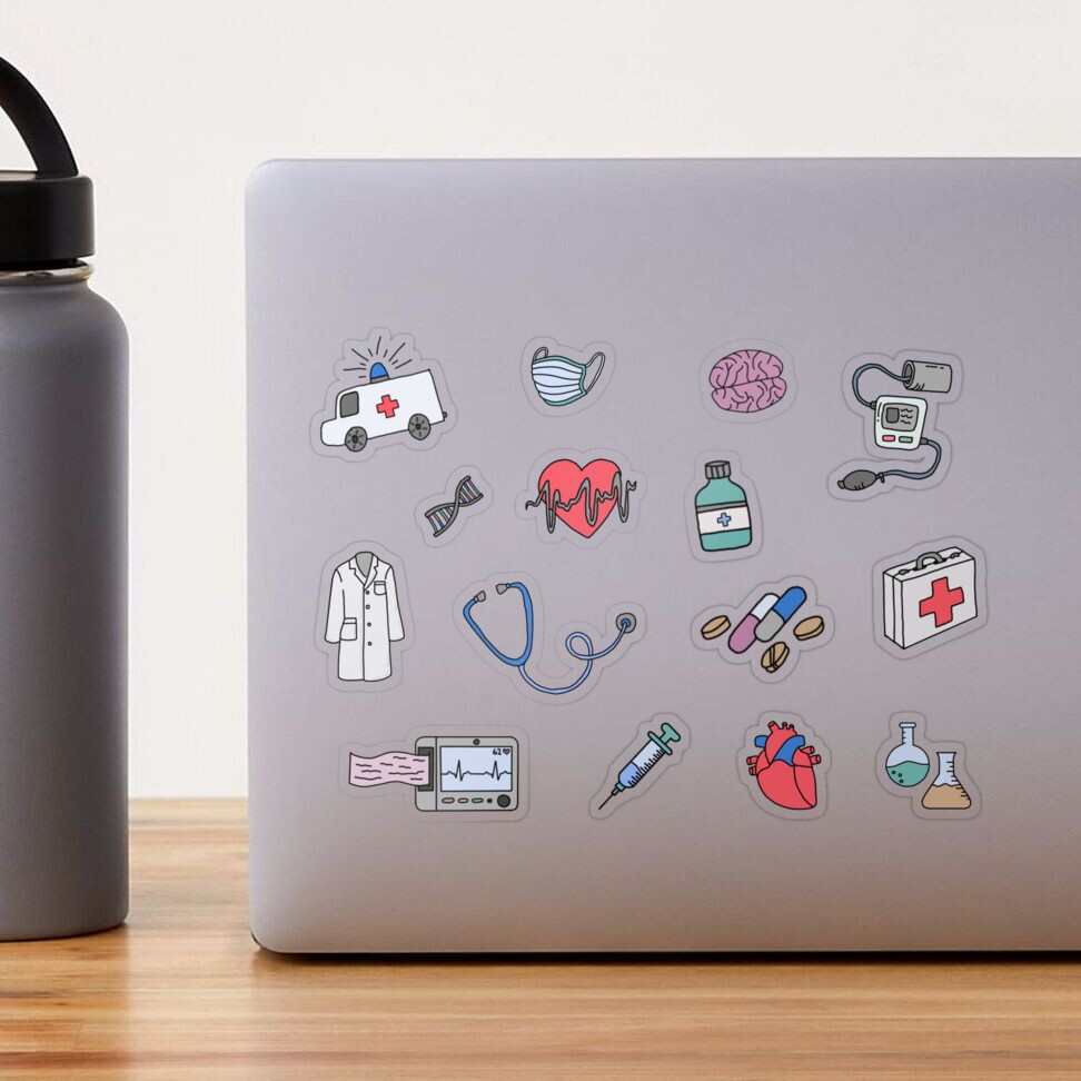 Andibro Lot De 100 Autocollants Médicaux Amusants Cadeaux Pour Travailleurs De La Santé, Thérapie, Accessoires Médicaux Pour Bouteilles D'eau