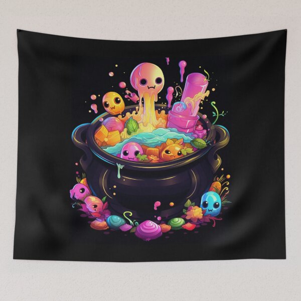 Item preview, Brewing Magic: Kawaii Cauldron Bubbles with Color designed and sold by JLCableStudio.