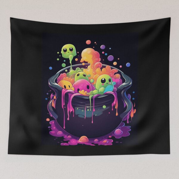 Item preview, Brewing Magic: Kawaii Cauldron Bubbles with Color designed and sold by JLCableStudio.