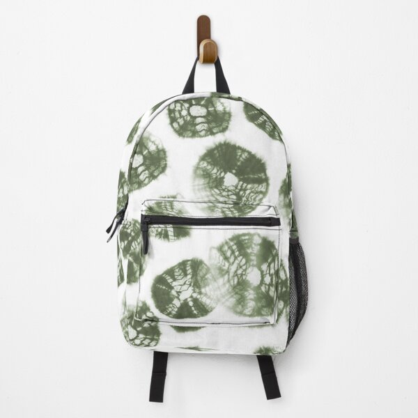 Item preview, Shibori Kumo tie dye sage green dots over white designed and sold by marufemia.