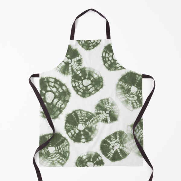 Item preview, Shibori Kumo tie dye sage green dots over white designed and sold by marufemia.