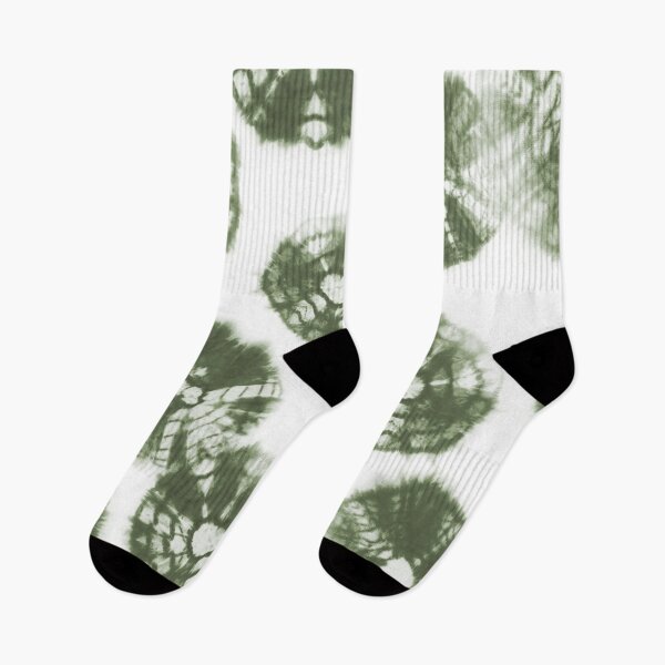 Item preview, Shibori Kumo tie dye sage green dots over white designed and sold by marufemia.