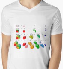Visualization of binomial expansion up to the 4th power, binomial theorem Men's V-Neck T-Shirt