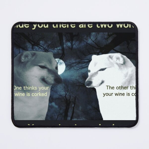 Item preview, Two wolves / two cheems designed and sold by winecrureviews.
