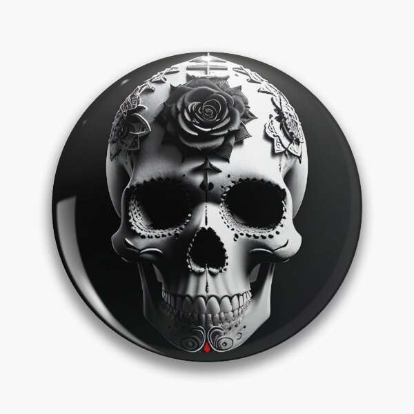 Item preview, Calavera gótica decorada al estilo mexicano, adornada con una flor designed and sold by IceCreamSmile.