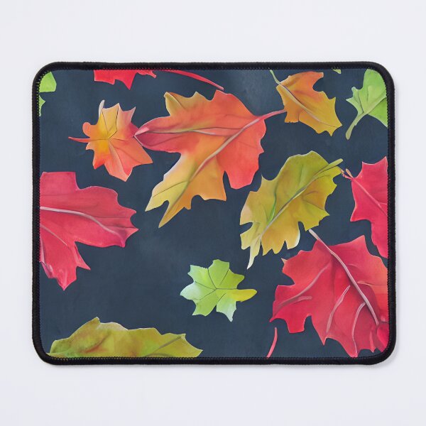 Item preview, Autumn Leaves on Navy Blue Background Autumnal Season Brilliance designed and sold by MimsTees.