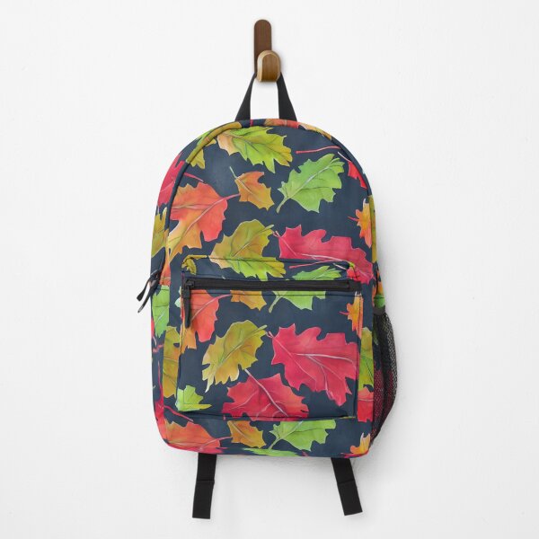 Item preview, Autumn Leaves on Navy Blue Background Autumnal Season Brilliance designed and sold by MimsTees.