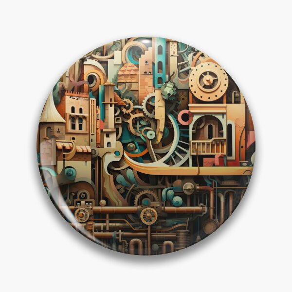 Item preview, Dream World #3 Steampower City at the Edge of Time Surrealism Aesthetic design designed and sold by MarikoDesignArt.