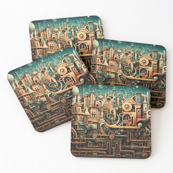 Item preview, Dream World #3 Steampower City at the Edge of Time Surrealism Aesthetic design designed and sold by Cybermariko.