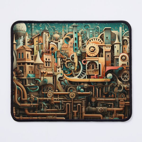 Item preview, Dream World #3 Steampower City at the Edge of Time Surrealism Aesthetic design designed and sold by MarikoDesignArt.