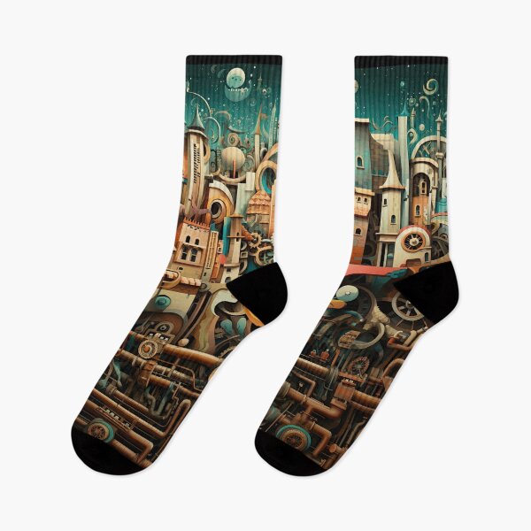 Item preview, Dream World #3 Steampower City at the Edge of Time Surrealism Aesthetic design designed and sold by MarikoDesignArt.